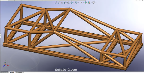 طراحی سازه های فلزی تیر خرپا با سالیدورک