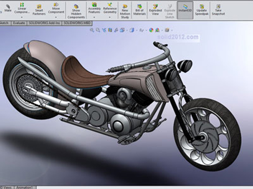 آموزش سالیدورک مدلسازی مونتاژ پیشرفته موتورسیکلت