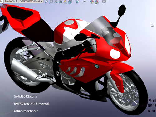 آموزش طراحی موتور سیکلت کیپس با نرم افزار سالیدورک