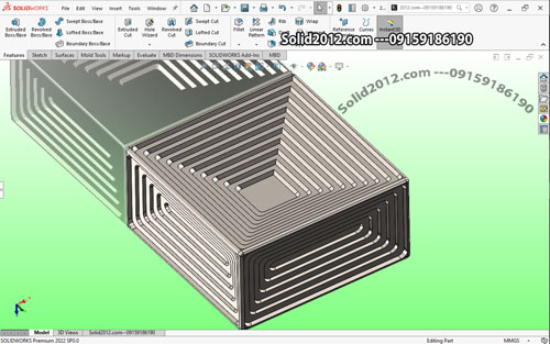 آموزش پترن های خطی متغیر پیشرفته در نرم افزار سالیدورک solidworks