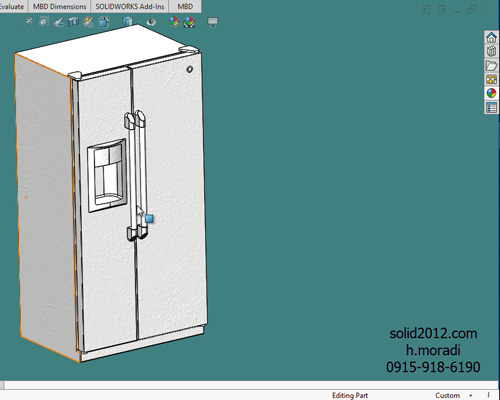 اموزش پیشرفته سالیدورک طراحی مدل یخچال ساید
