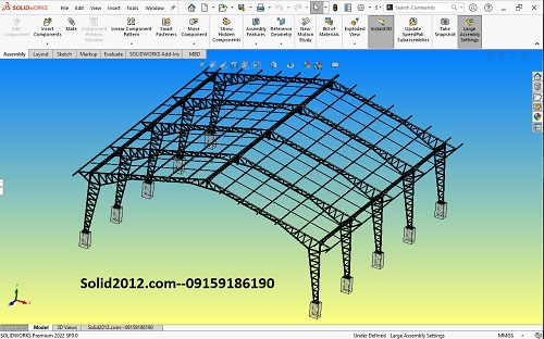 آموزش طراحی مدل سازه سوله خرپا اسکلت با STRUCTURAL MEMBER نرم افزار SOLIDOWORKS