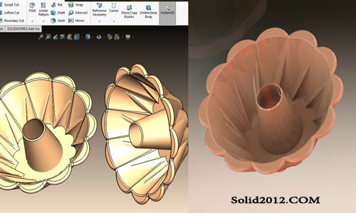 دانلود فیلم آموزش Solidworks مدل ظرف کیک