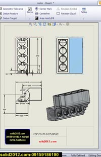 اموزش نقشه کشی drawing solidworks 