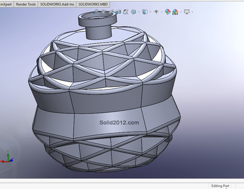 آموزش طراحی مدلسازی قندون جا شکلاتی با نرم فزار solidworks