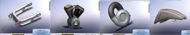 آموزش SOLIDWORKSطراحی مدل سازی موتور سیکلت با نرم افزار 