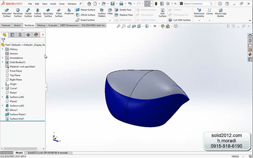 آموزش طراحی مدل موس با solidworks