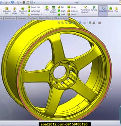 اموزش حرفه ای ملدسازی رینگ ماشین در سالیدورک solidworks