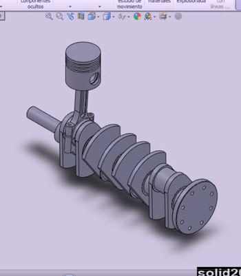 شبیه سازی حرکت میل لنگ solidworks