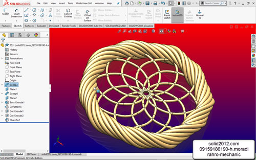  فیلم آموزش طراحی نگار پیشرفته و حرفه ای SOLIDWORKS 